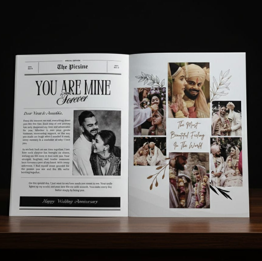 12 PAGE WEDDING ANNIVERSARY MAGAZINE  | 18 POLAROID IMAGES FREE | 1 CUSTOMIZED WISH CARD FREE