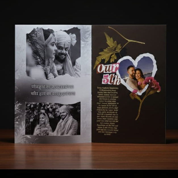 12 PAGE WEDDING ANNIVERSARY MAGAZINE  | 18 POLAROID IMAGES FREE | 1 CUSTOMIZED WISH CARD FREE